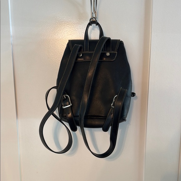 Vintage Esprit Mini Black Leather Backpack - Picture 3 of 7